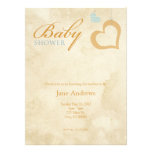 Heart Strings Baby Shower - Orange & Blue Custom Invitations