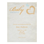 Heart Strings Baby Shower - Orange & Blue Personalized Invites