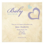 Heart Strings Baby Shower - Purple & Blue Personalized Invitation
