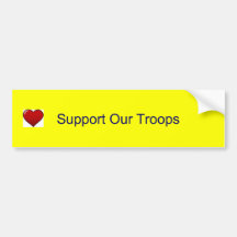 heart, Support Our Troops Bumper Sticker
