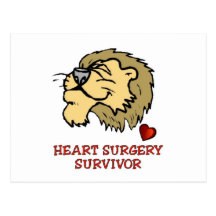 Heart Surgery Survivor Lion Postcards