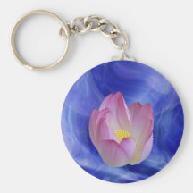 Heart to heart lotus flower keychains