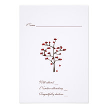 Heart Tree rsvp with envelope Personalised Announcement