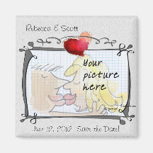 Heart Wedding Save the Date Photo Magnets