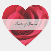 Heart Wedding Sticker -- Rose