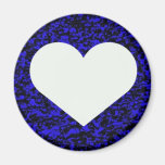 Heart White Blue Magnet