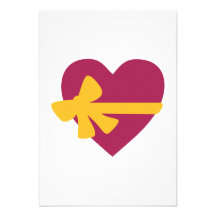 Heart with bow custom announcement