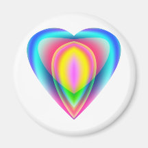 Heart with Inviting Colours Fridge Magnet