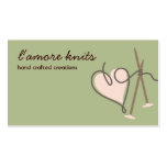 Heart yarn love knitting needles business cards business cards