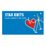 Heart yarn love knitting needles patriot biz cards business cards