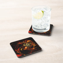 Heartbeat Abstract Art Cork Coaster