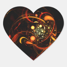 Heartbeat Abstract Art Heart Sticker