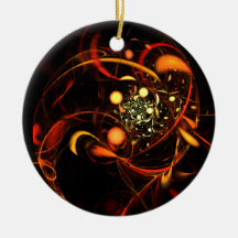 Heartbeat Abstract Art Round Ornament