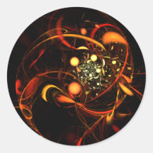 Heartbeat Abstract Art Round Sticker