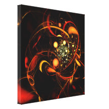 Heartbeat Abstract Art Wrapped Canvas Print