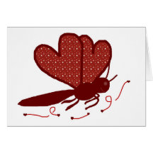 Hearts a butterfly blank card