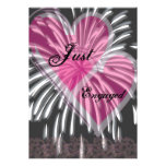 hearts and fireworks just engaged invitation