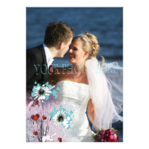 Hearts and Flowers Photo Card Personalized Invitation