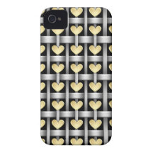 Hearts And Metal Weave iPhone 4 Case-Mate Case