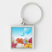 Hearts and Roses Key Chain