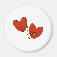 Hearts and Stethoscope Fridge Magnet