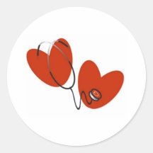 Hearts and Stethoscope Stickers