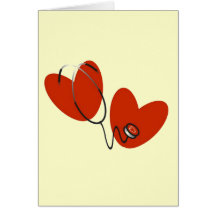 Hearts and Stethoscope T-shirts and Gifts Greeting Card