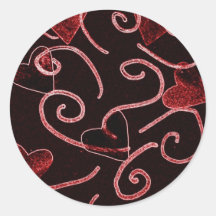 Hearts and Swirls Sticker