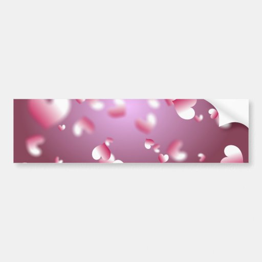 Hearts Background Bumper Stickers
