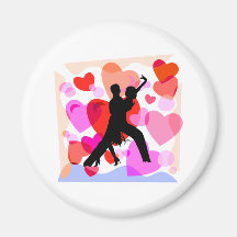 Hearts ballroom dancing fridge magnet
