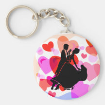 Hearts ballroom dancing keychain