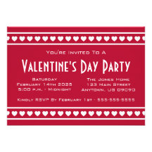 Hearts Border Valetine's Day (Dark Red / White) Announcement