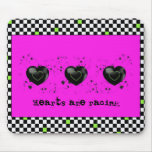 Hearts Chequered Board Racing Mouse Pad