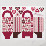 Hearts Confection Basket Box Template Personalised Flyer