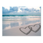 Hearts Drawn in the Sand Postcards