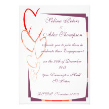 Hearts Engagement Invitation