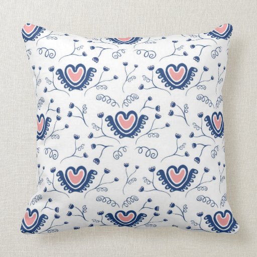 Hearts n' Flowers Throw Pillows