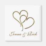 Hearts of gold refrigerator magnets