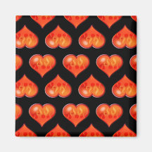 Hearts on Fire Refrigerator Magnets