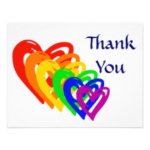 Hearts Rainbow Personalized Announcement