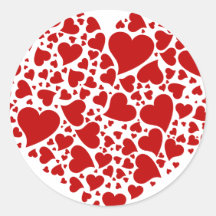 hearts round sticker