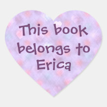 Hearts Spots Personalised Bookplate Stickers