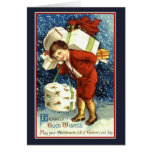 Hearty Good Wishes Vintage Christmas Card