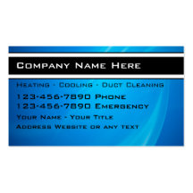 Heating Cooling Business Cards