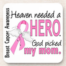 Heaven Needed A Hero Mum Breast Cancer Coaster