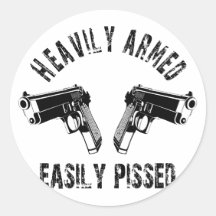 Heavily Armed Easily Pissed Sticker