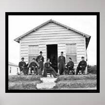 Heavy Artillery Officers at Fort Totten, DC 1865 Print