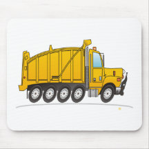 Heavy Duty Dump Truck Yellow Mouse Pad