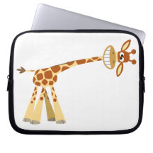 Hee Hee Hee!! cartoon giraffe Laptop Sleeve