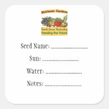 Heirloom Gardens Custom Seed Packet Labels Square Stickers